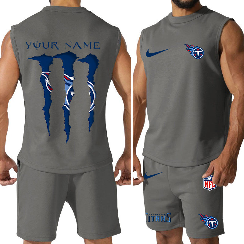 Tennessee Titans Colorful Combo Men Jersey Tank Top and Shorts AZBTCMJTTS000004