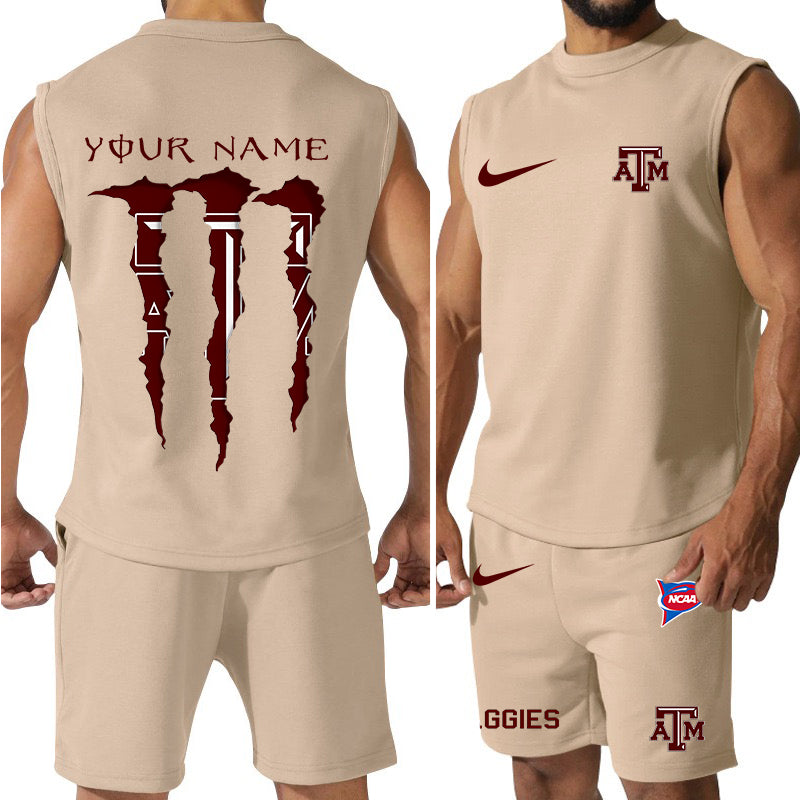 Texas A&M Aggies Colorful Combo Men Jersey Tank Top and Shorts AZBTCMJTTS000067