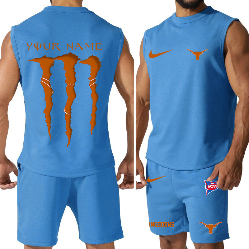 Texas Longhorns Colorful Combo Men Jersey Tank Top and Shorts AZBTCMJTTS000068