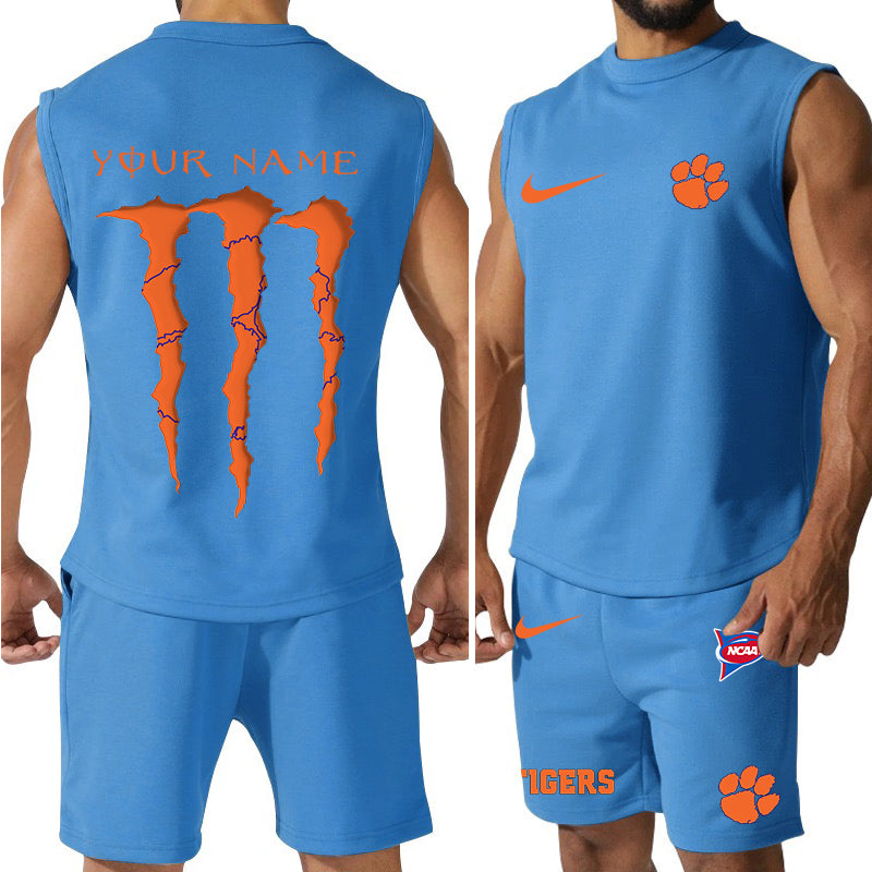 Clemson Tigers Colorful Combo Men Jersey Tank Top and Shorts AZBTCMJTTS000051