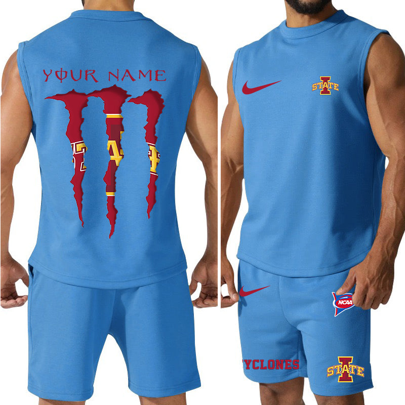 Iowa State Cyclones Colorful Combo Men Jersey Tank Top and Shorts AZBTCMJTTS000053
