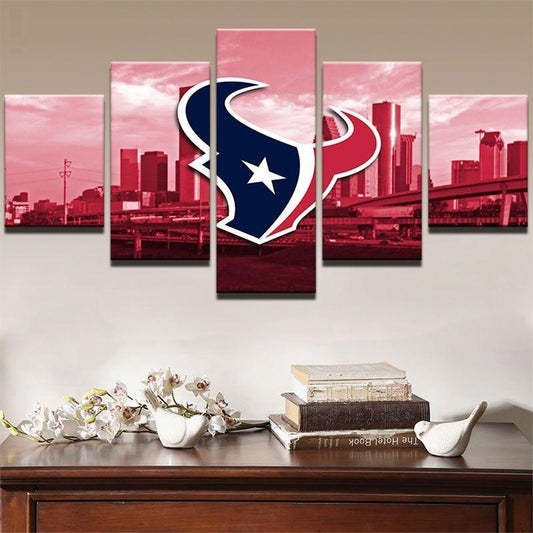 Houston Texans 5 Piece Canvas Wall Art With Frame HA13