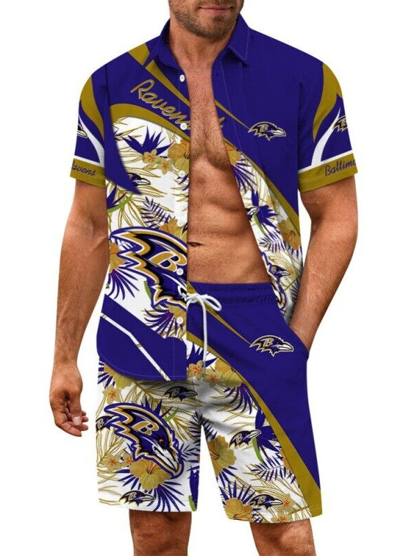 Baltimore Ravens Combo Hawaiian Shirt and Shorts AZBTHWSS000152