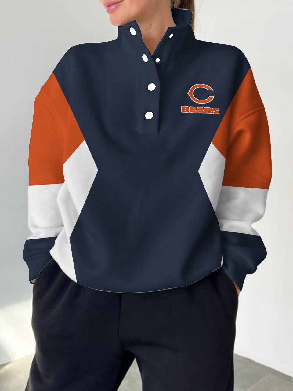 Chicago Bears Casual Colorful Stand Collar Sweatshirt AZBTSCSW000199