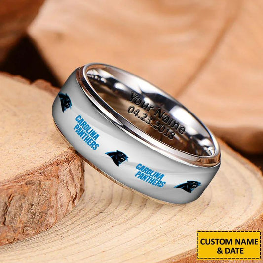 Carolina Panthers Special Stainless Ring Custom Name AZBTSR000048