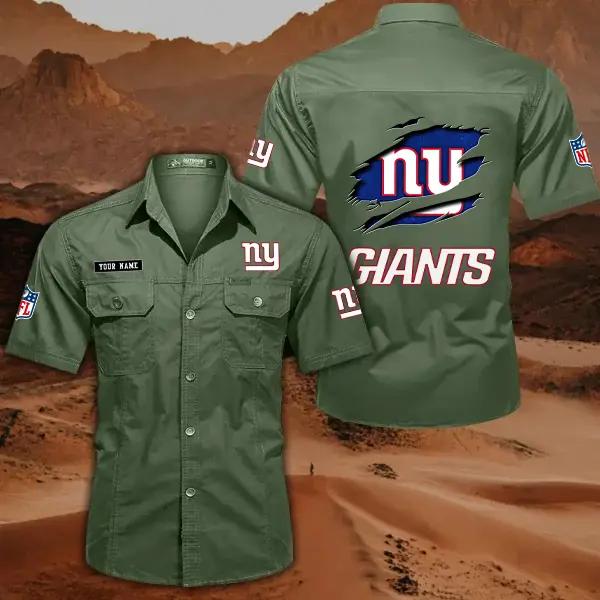 New York Giants Men’s Short Sleeve Cargo Shirts New 2025 AZBT2DCGS000024