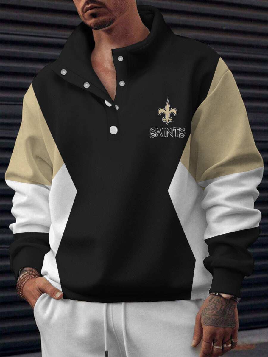 New Orleans Saints Casual Colorful Stand Collar Sweatshirt AZBTSCSW000654
