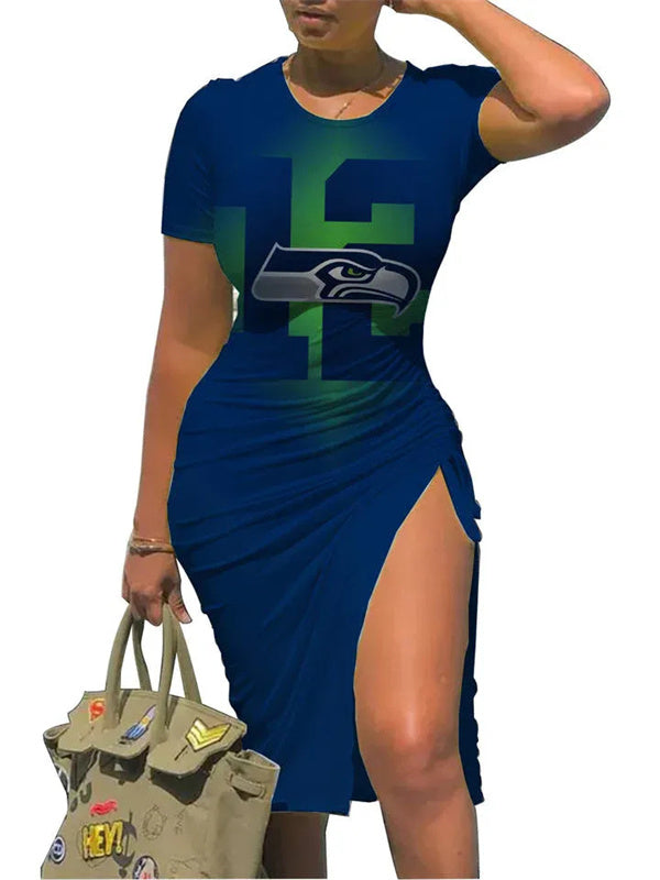 Seattle Seahawks Slit Bodycon Dress  AZBTSBD000005