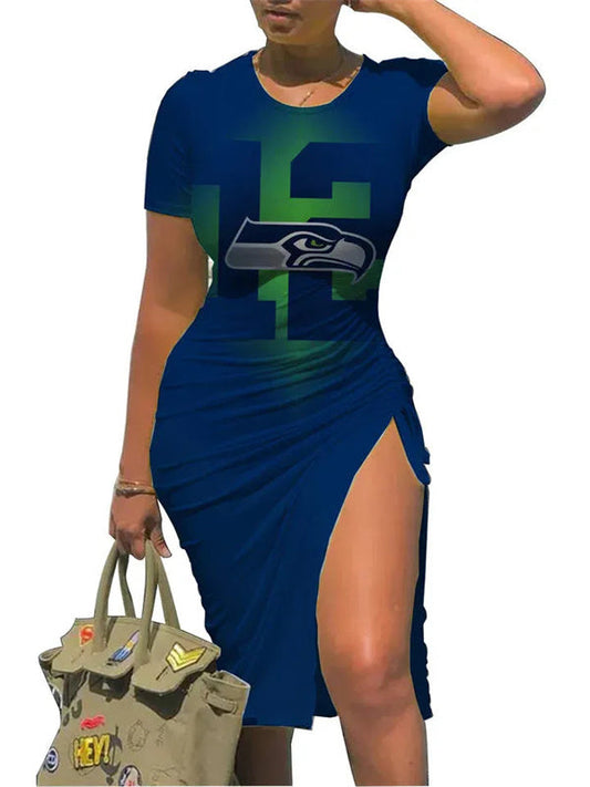 Seattle Seahawks Slit Bodycon Dress  AZBTSBD000005