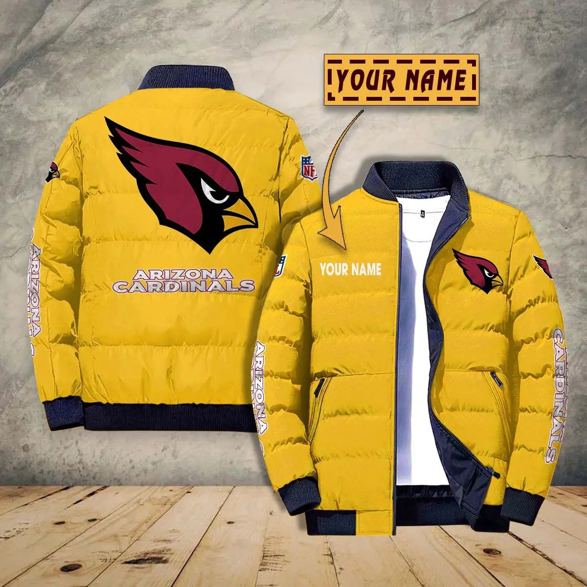 Arizona Cardinals New Personalized Winter Puffer Jacket AZBTPFKJ000001