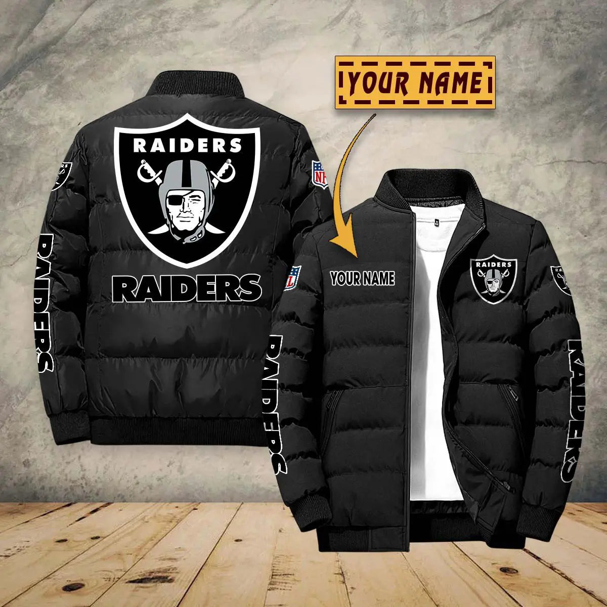 Las Vegas Raiders New Personalized Winter Puffer Jacket AZBTPFKJ000003