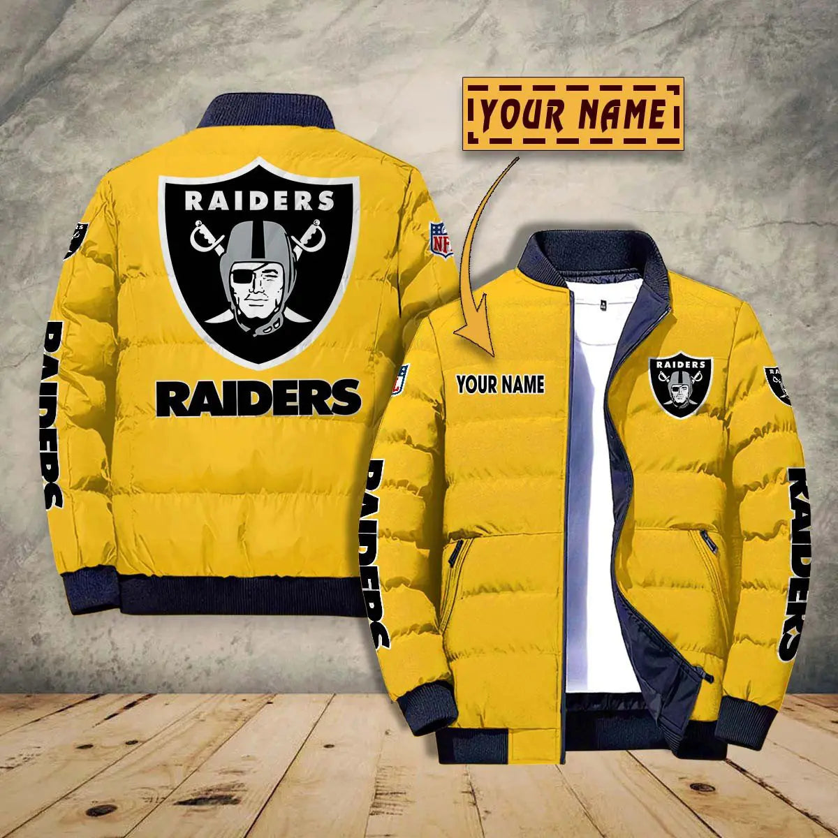 Las Vegas Raiders New Personalized Winter Puffer Jacket AZBTPFKJ000003