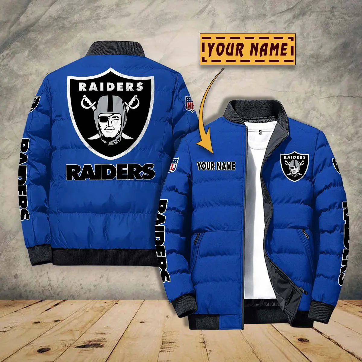 Las Vegas Raiders New Personalized Winter Puffer Jacket AZBTPFKJ000003