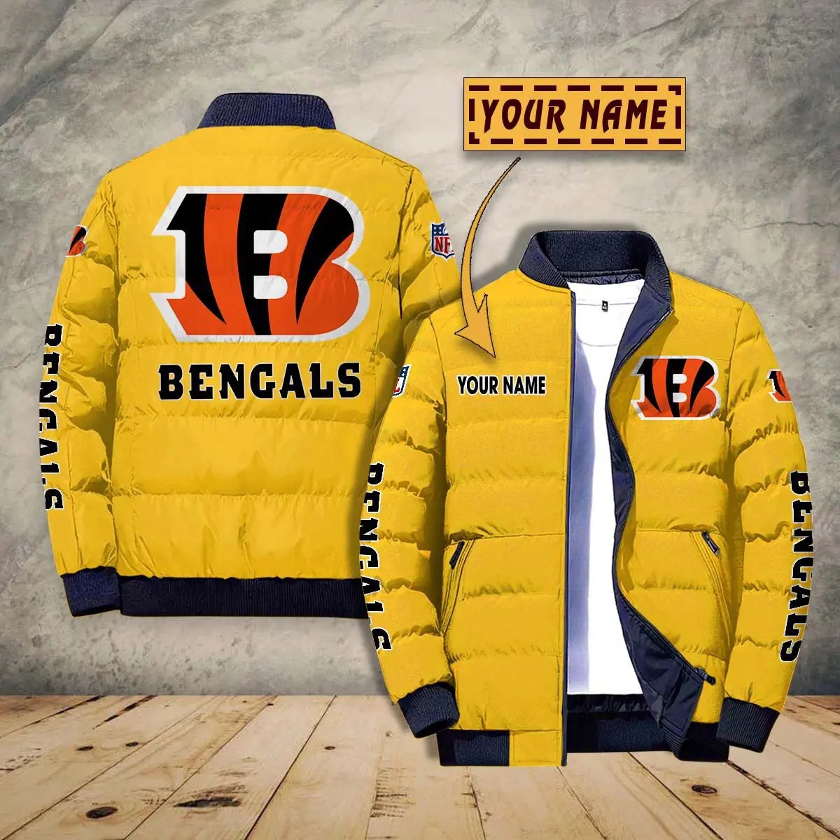 Cincinnati Bengals New Personalized Winter Puffer Jacket AZBTPFKJ000004