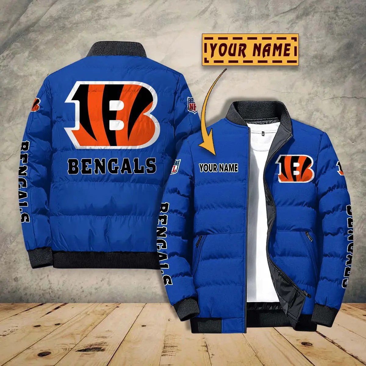 Cincinnati Bengals New Personalized Winter Puffer Jacket AZBTPFKJ000004