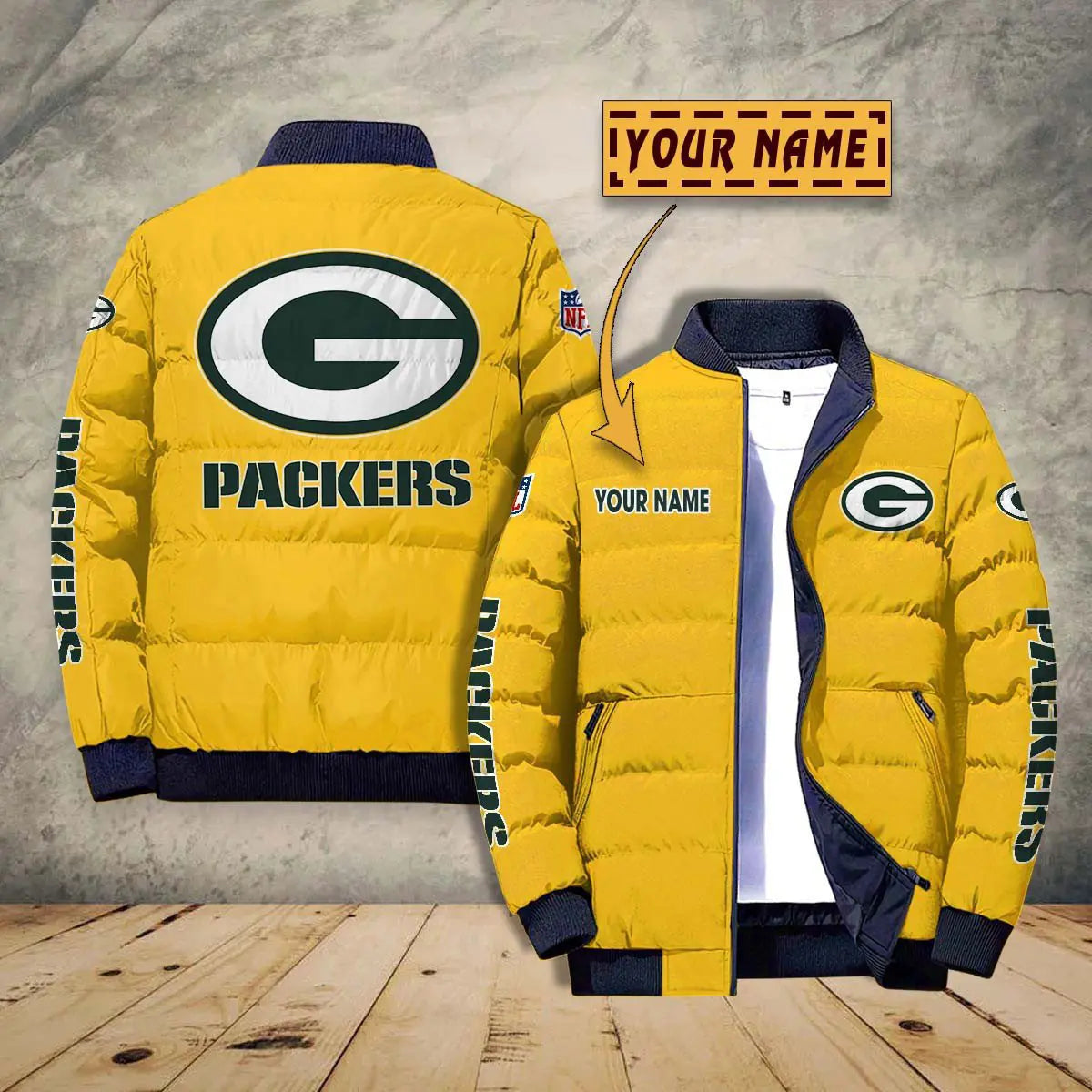 Green Bay Packers New Personalized Winter Puffer Jacket AZBTPFKJ000005