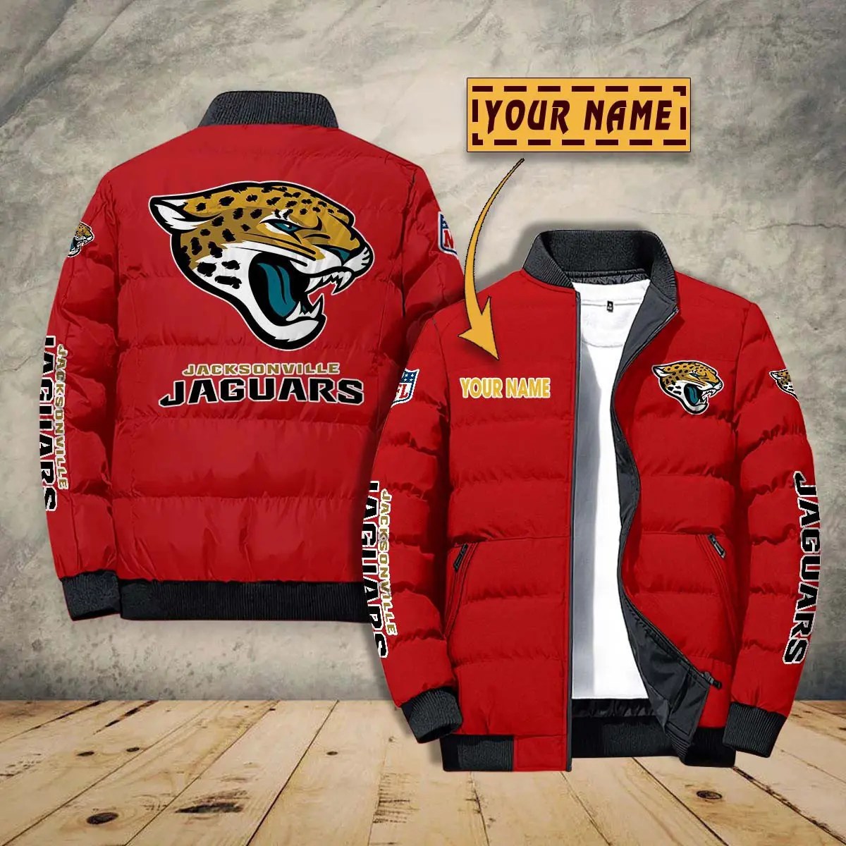 Jacksonville Jaguars New Personalized Winter Puffer Jacket AZBTPFKJ000007