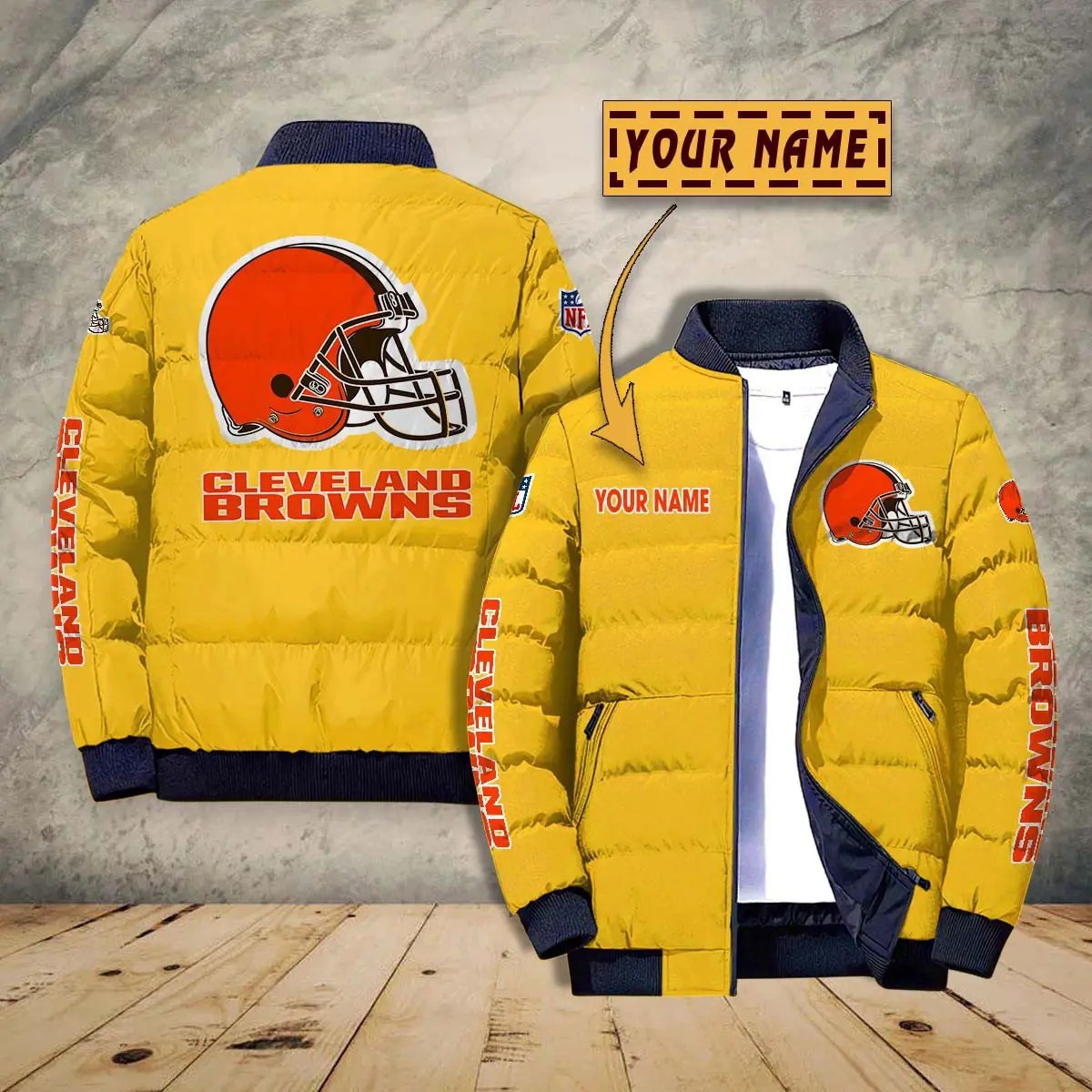 Cleveland Browns New Personalized Winter Puffer Jacket AZBTPFKJ000008