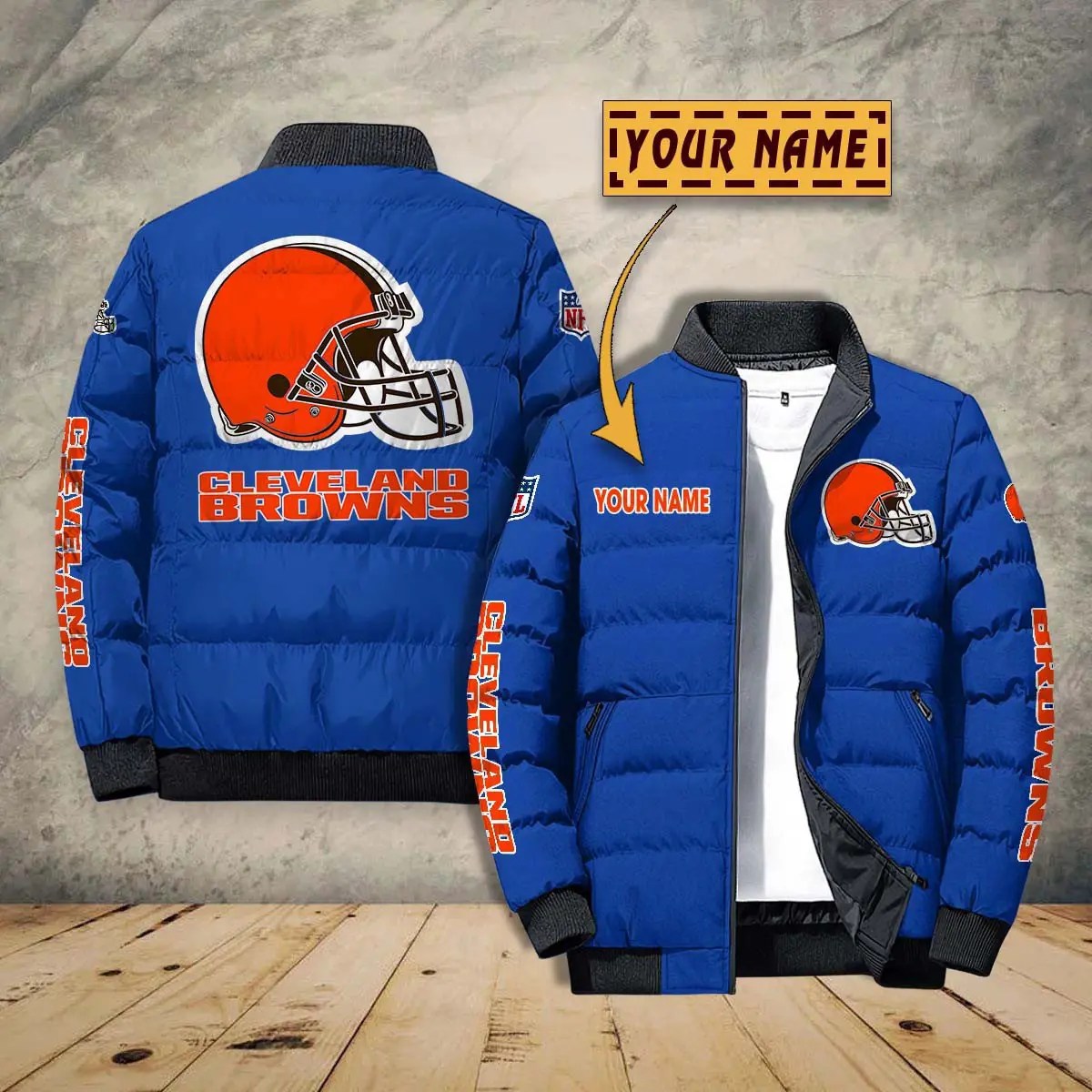 Cleveland Browns New Personalized Winter Puffer Jacket AZBTPFKJ000008