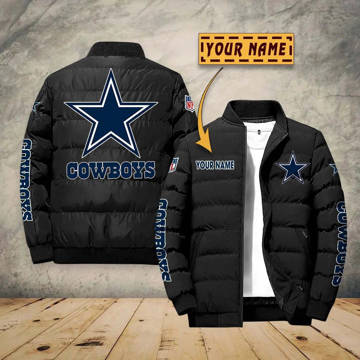 Dallas Cowboys New Personalized Winter Puffer Jacket AZBTPFKJ000010