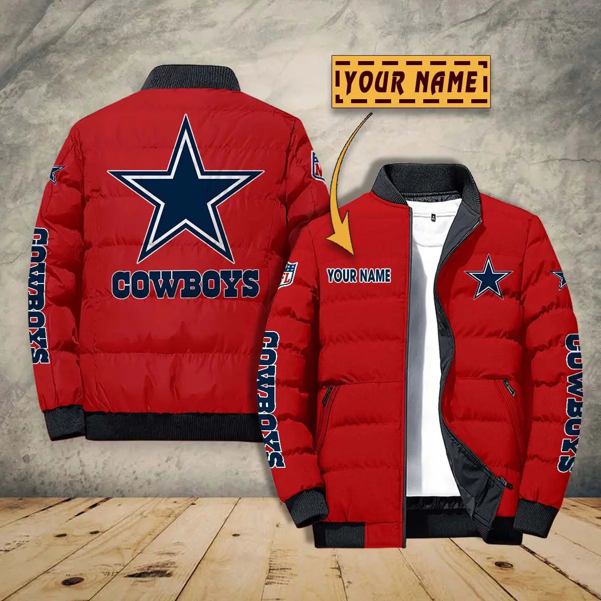 Dallas Cowboys New Personalized Winter Puffer Jacket AZBTPFKJ000010