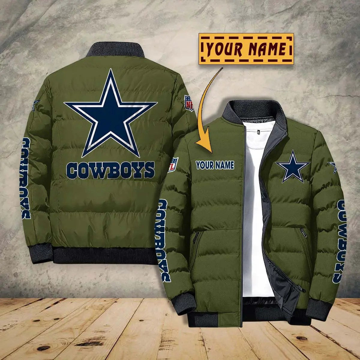Dallas Cowboys New Personalized Winter Puffer Jacket AZBTPFKJ000010