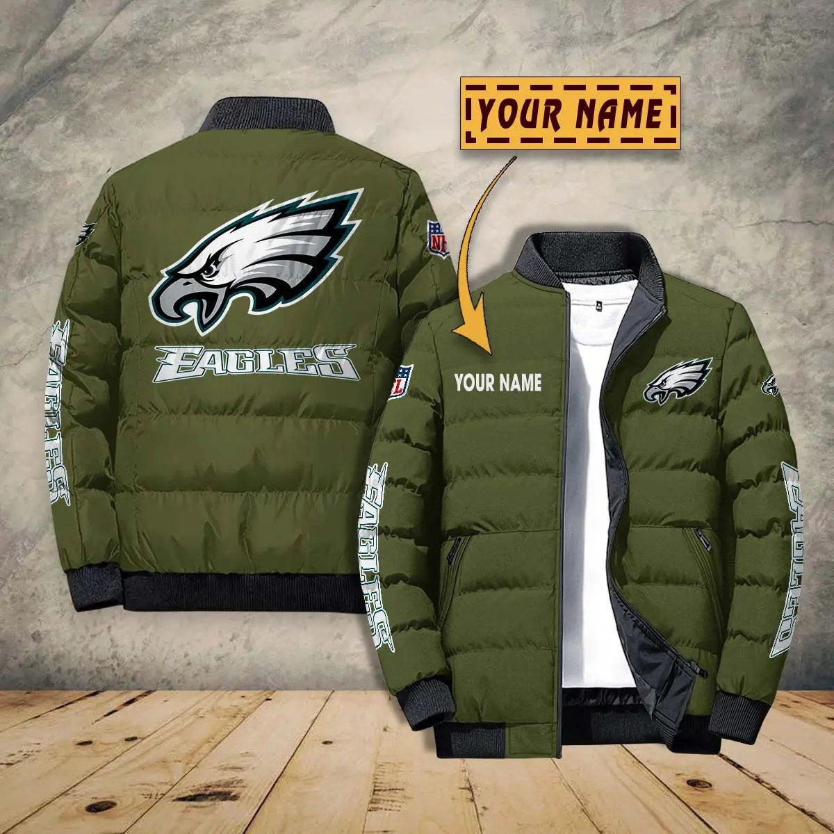 Philadelphia Eagles New Personalized Winter Puffer Jacket AZBTPFKJ000012
