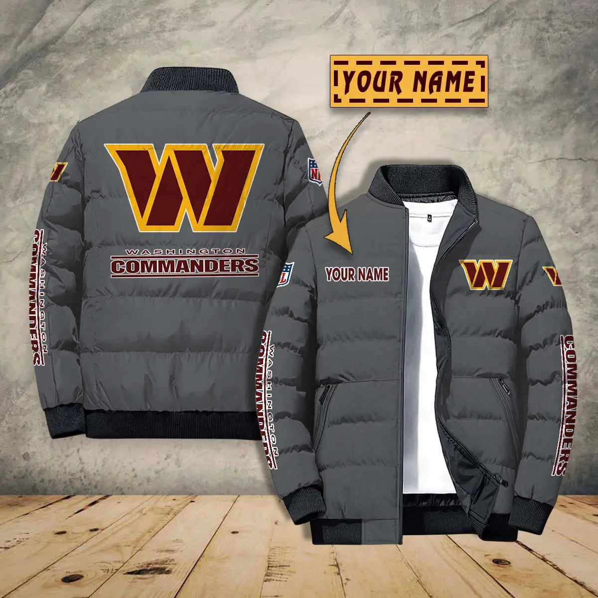 Washington Commanders New Personalized Winter Puffer Jacket AZBTPFKJ000014