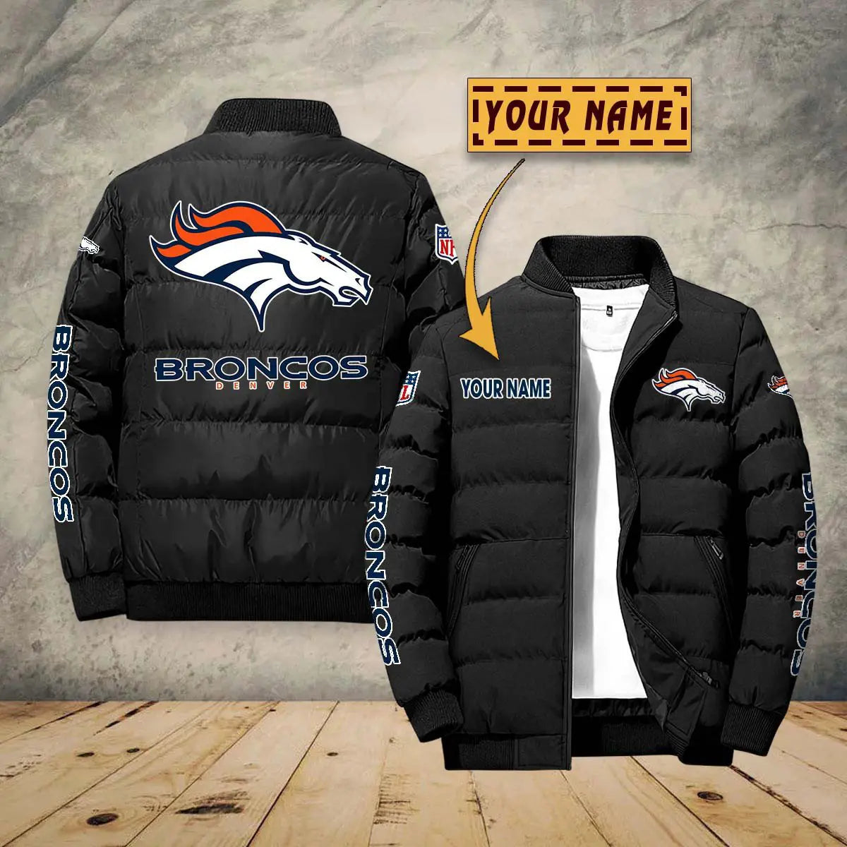 Denver Broncos New Personalized Winter Puffer Jacket AZBTPFKJ000013