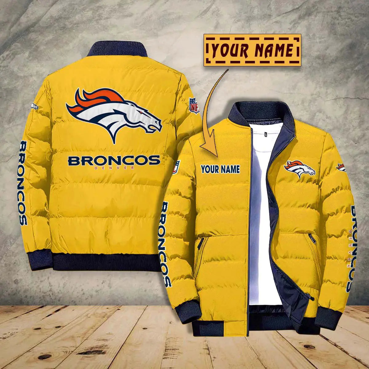 Denver Broncos New Personalized Winter Puffer Jacket AZBTPFKJ000013