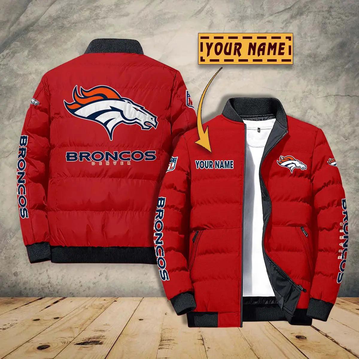 Denver Broncos New Personalized Winter Puffer Jacket AZBTPFKJ000013