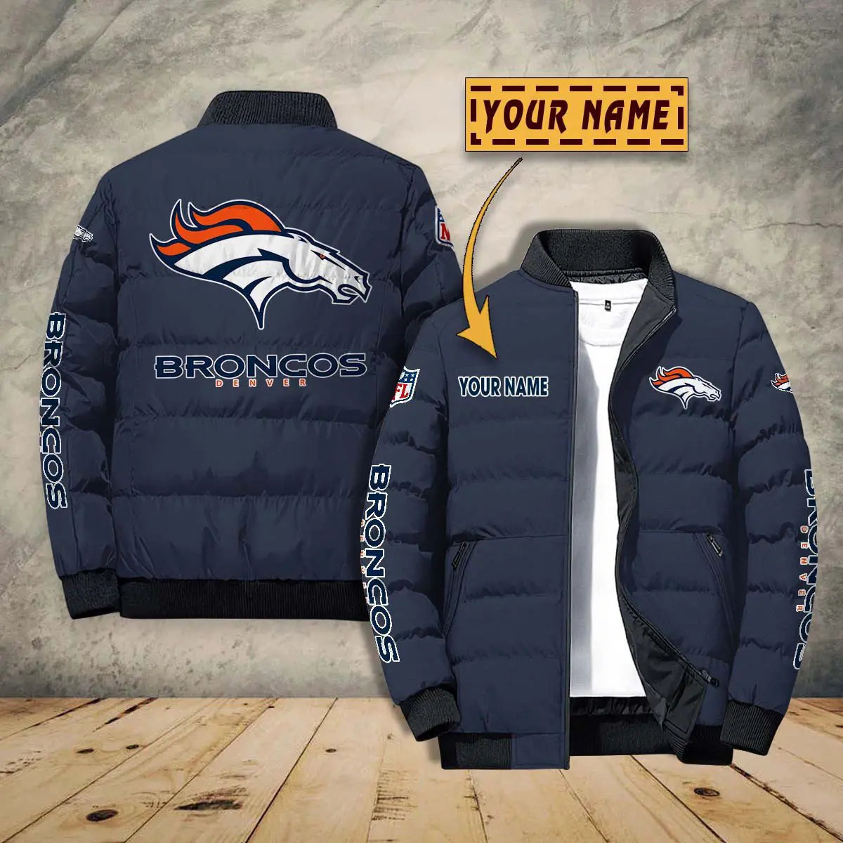 Denver Broncos New Personalized Winter Puffer Jacket AZBTPFKJ000013