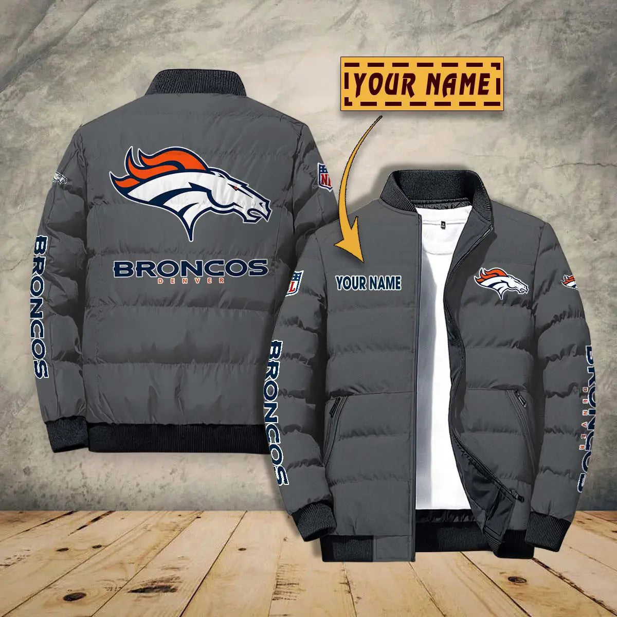 Denver Broncos New Personalized Winter Puffer Jacket AZBTPFKJ000013