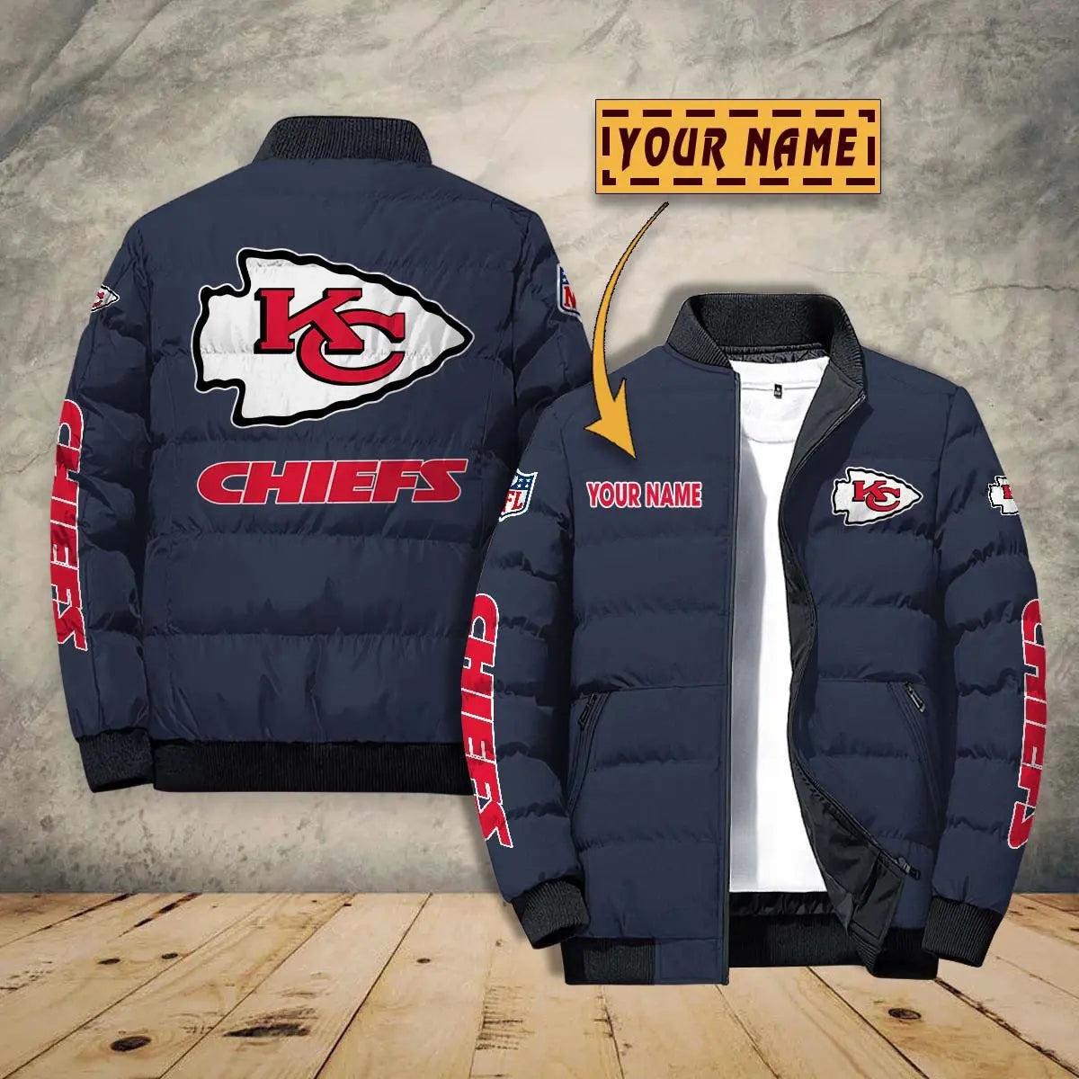 Kansas City Chiefs New Personalized Winter Puffer Jacket AZBTPFKJ000015