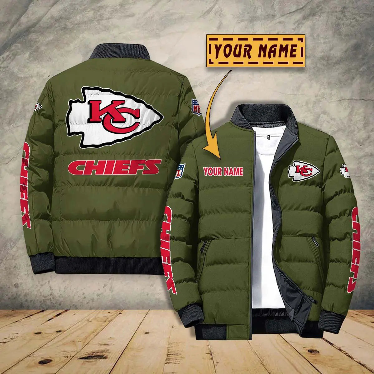 Kansas City Chiefs New Personalized Winter Puffer Jacket AZBTPFKJ000015