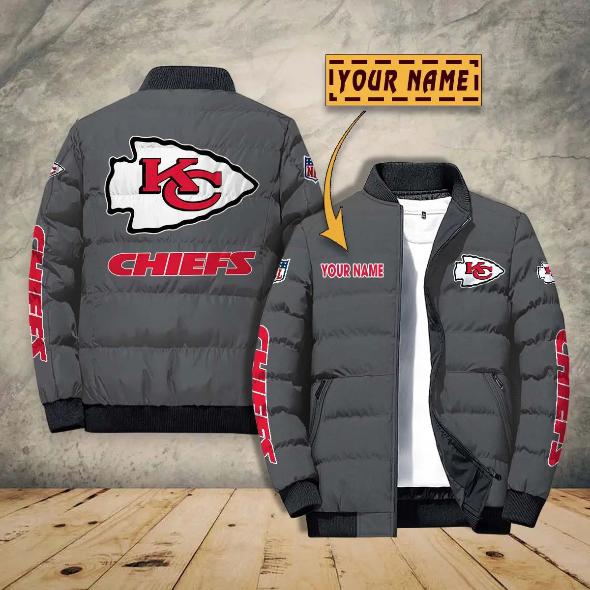 Kansas City Chiefs New Personalized Winter Puffer Jacket AZBTPFKJ000015