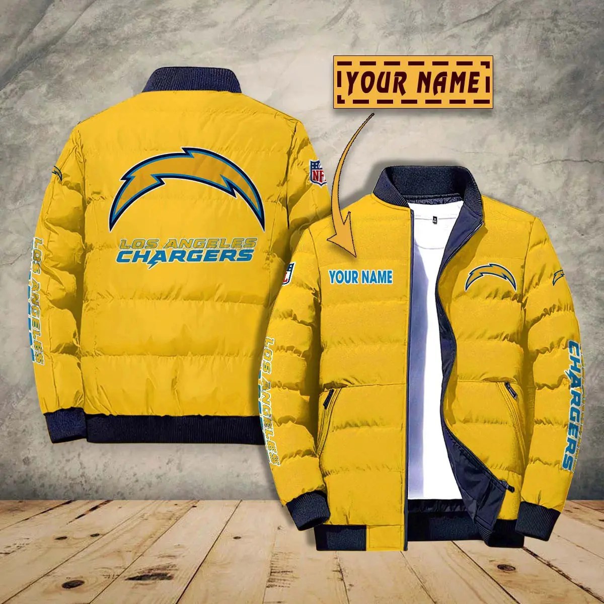 Los Angeles Chargers New Personalized Winter Puffer Jacket AZBTPFKJ000020