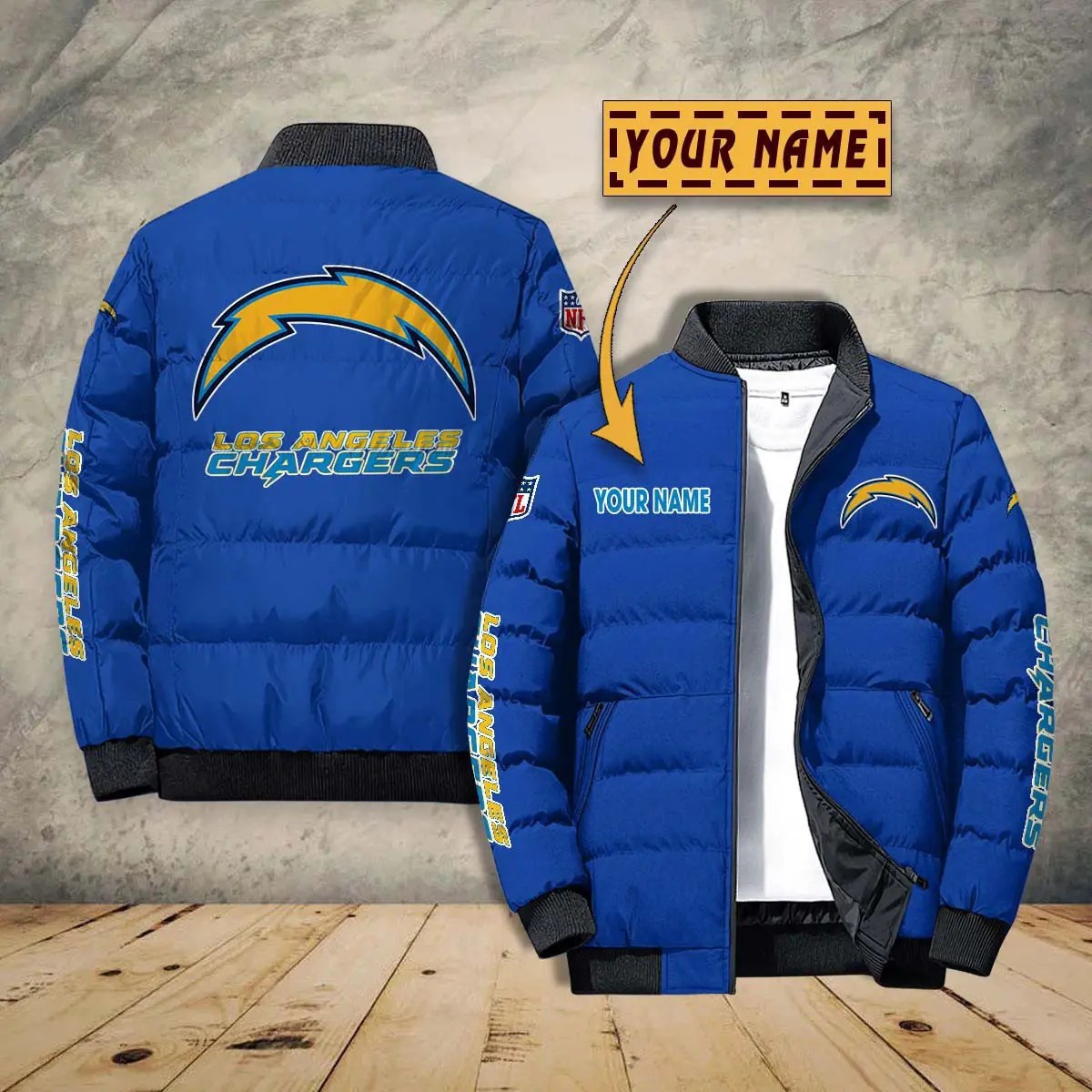 Los Angeles Chargers New Personalized Winter Puffer Jacket AZBTPFKJ000020