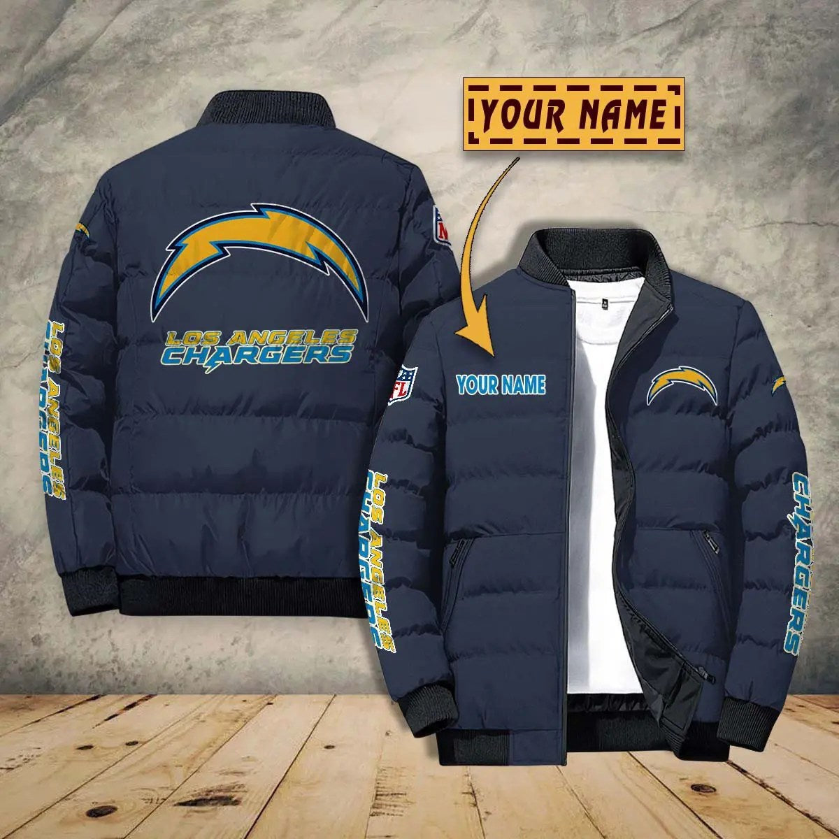 Los Angeles Chargers New Personalized Winter Puffer Jacket AZBTPFKJ000020