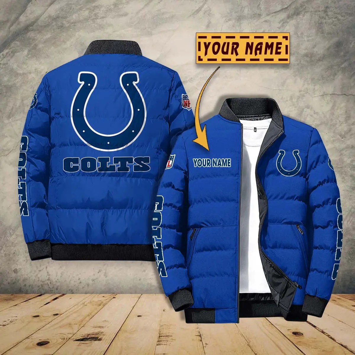 Indianapolis Colts New Personalized Winter Puffer Jacket AZBTPFKJ000021