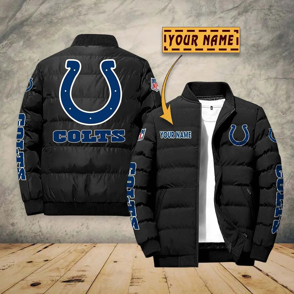 Indianapolis Colts New Personalized Winter Puffer Jacket AZBTPFKJ000021