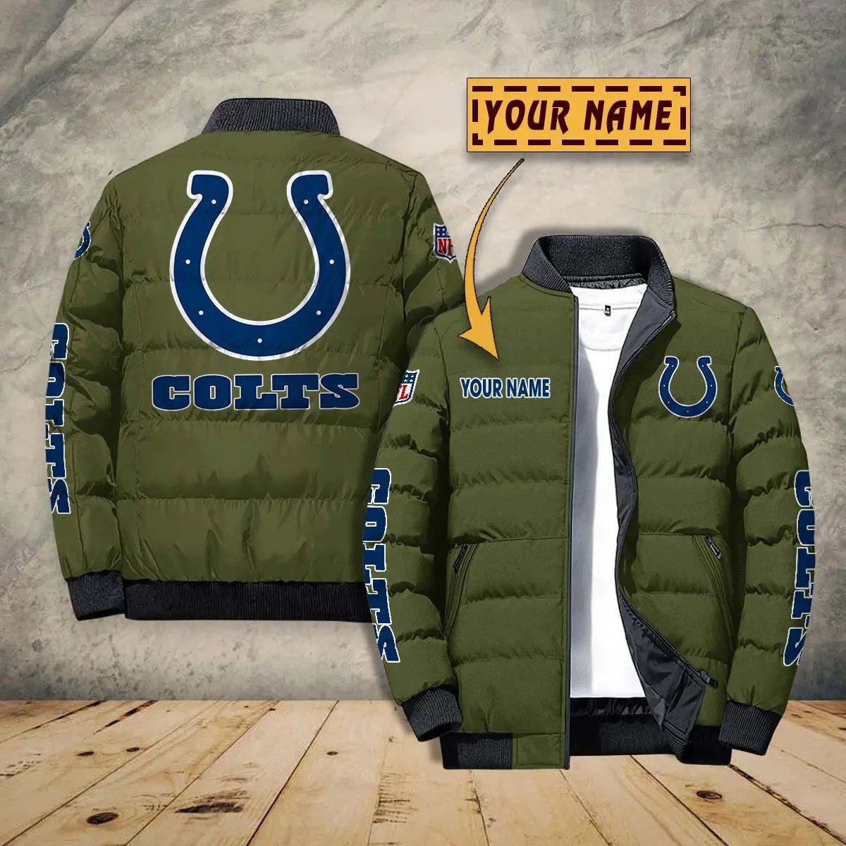 Indianapolis Colts New Personalized Winter Puffer Jacket AZBTPFKJ000021