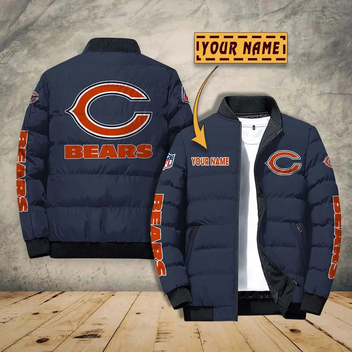Chicago Bears New Personalized Winter Puffer Jacket AZBTPFKJ000022