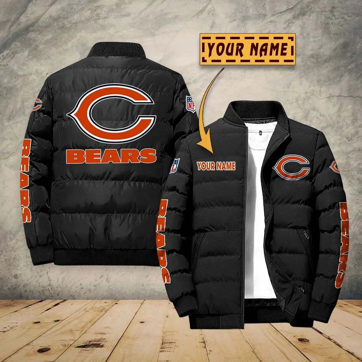 Chicago Bears New Personalized Winter Puffer Jacket AZBTPFKJ000022