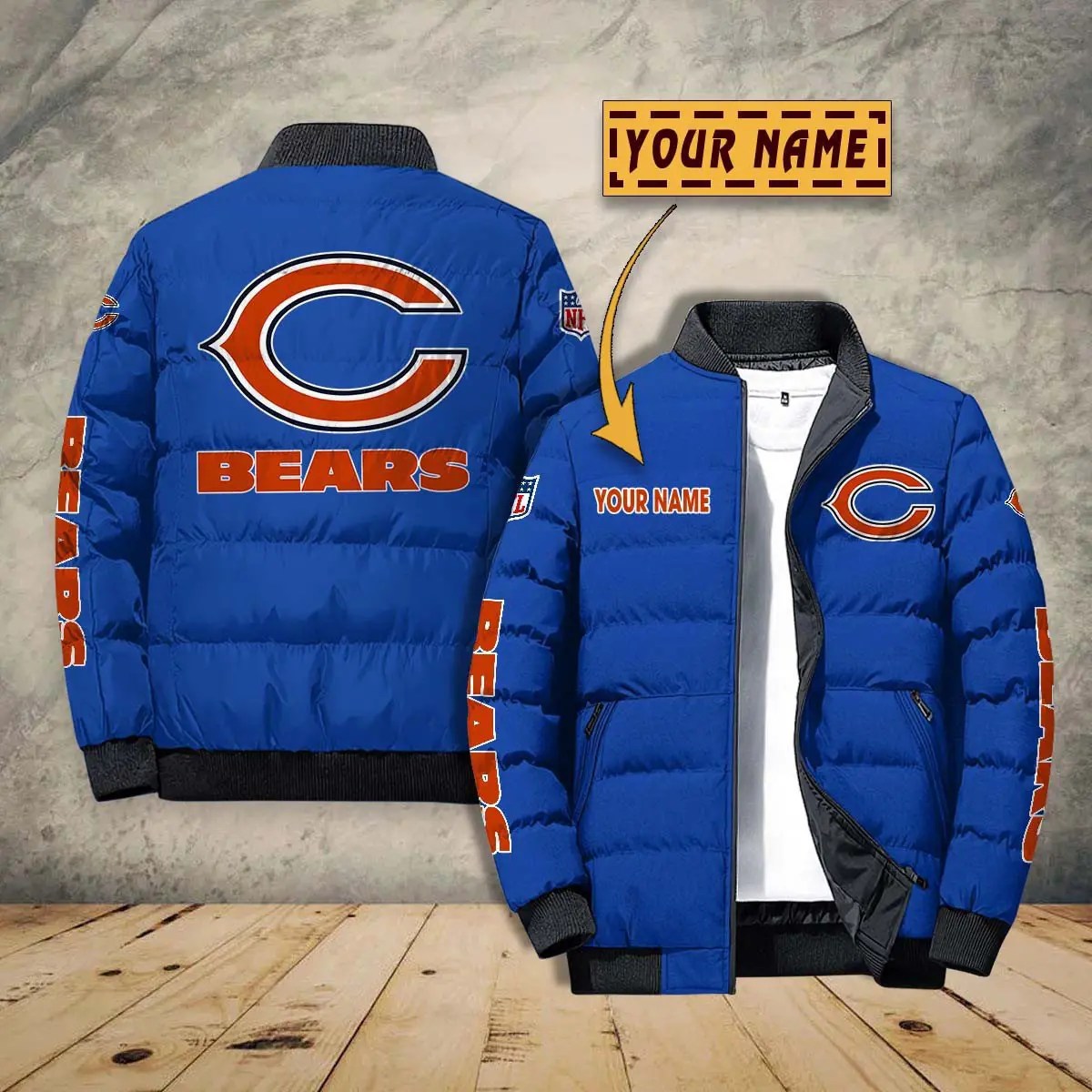 Chicago Bears New Personalized Winter Puffer Jacket AZBTPFKJ000022