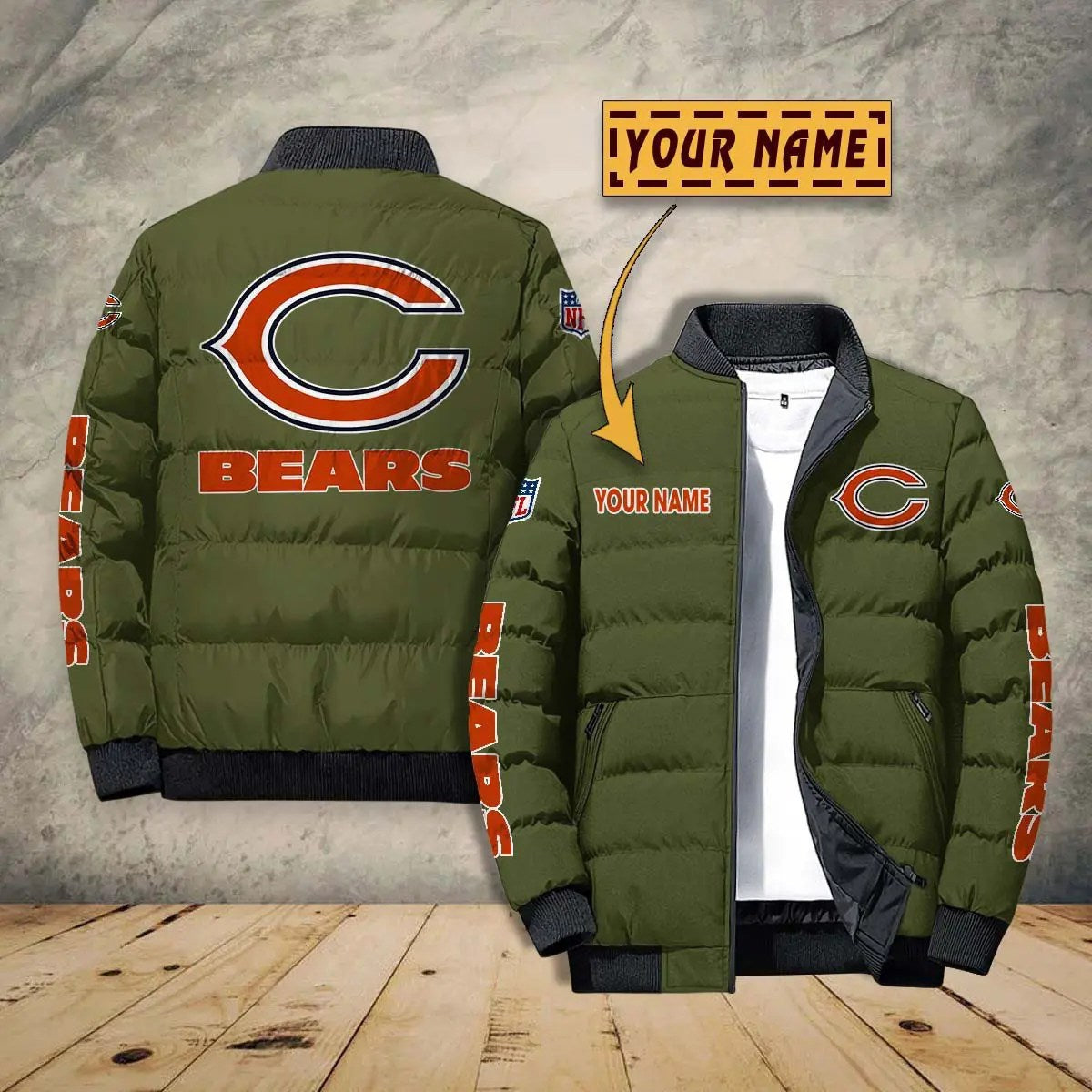 Chicago Bears New Personalized Winter Puffer Jacket AZBTPFKJ000022