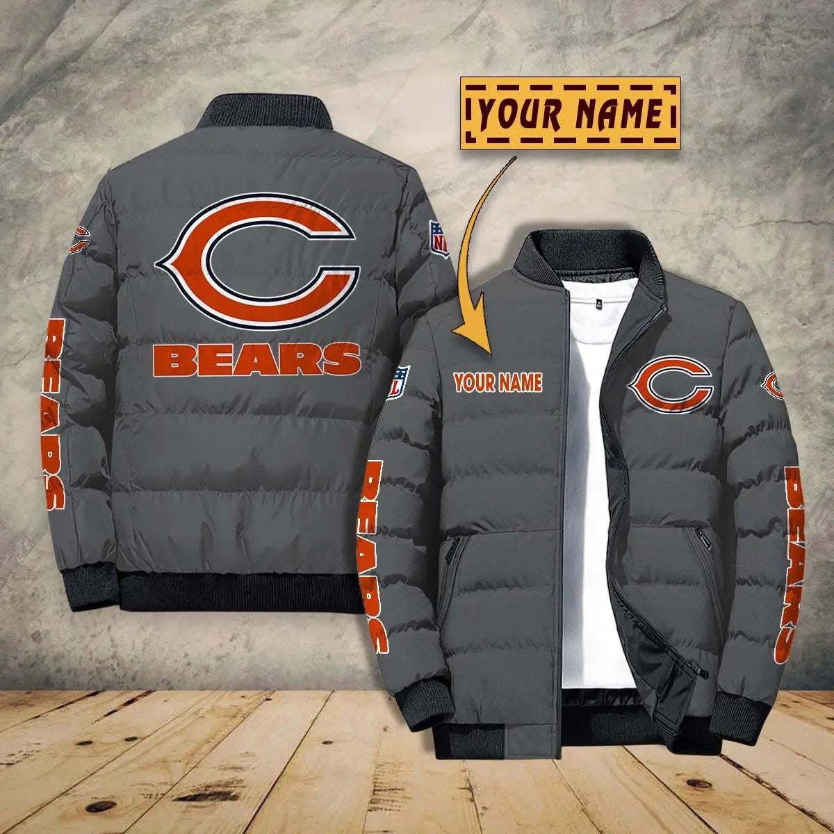 Chicago Bears New Personalized Winter Puffer Jacket AZBTPFKJ000022