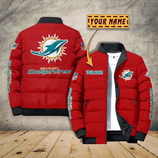 Miami Dolphins New Personalized Winter Puffer Jacket AZBTPFKJ000026