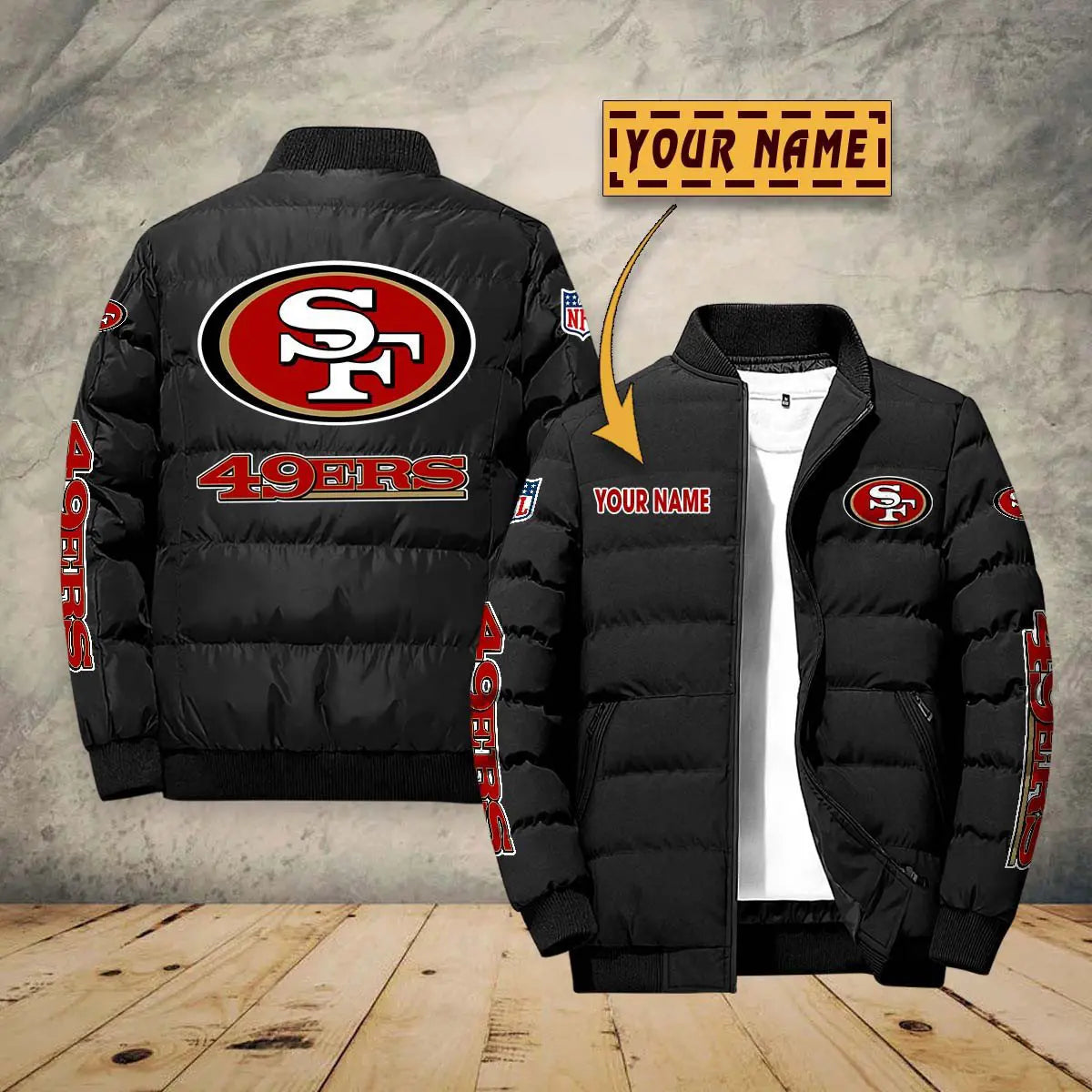 San Francisco 49ers New Personalized Winter Puffer Jacket AZBTPFKJ000030