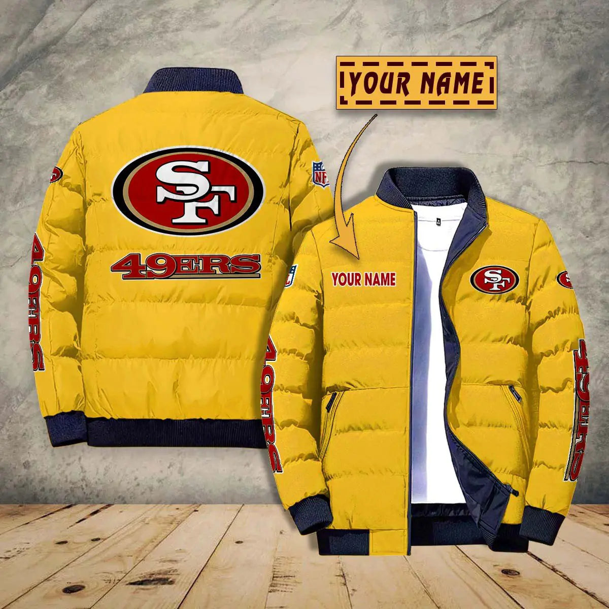 San Francisco 49ers New Personalized Winter Puffer Jacket AZBTPFKJ000030